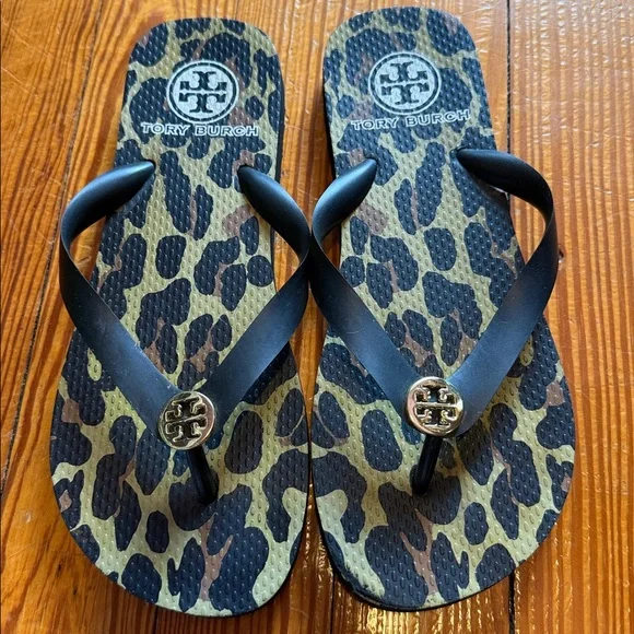 Tory Burch Leopard Print Flip Flops - Picture 2 of 3